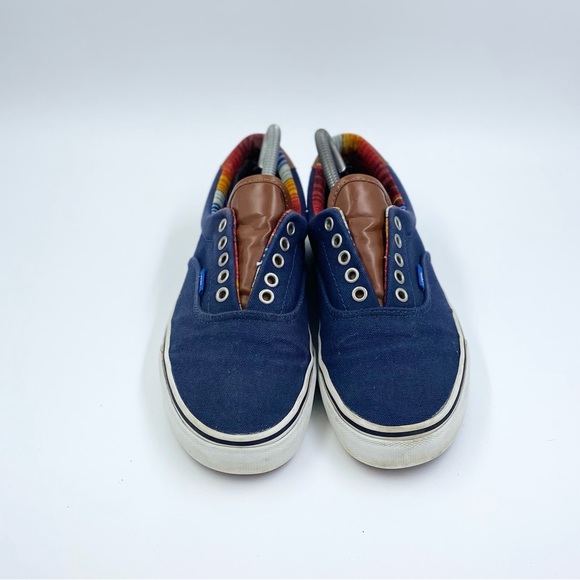 Vans navy and brown leather authentic men’s 8 - Picture 3 of 6
